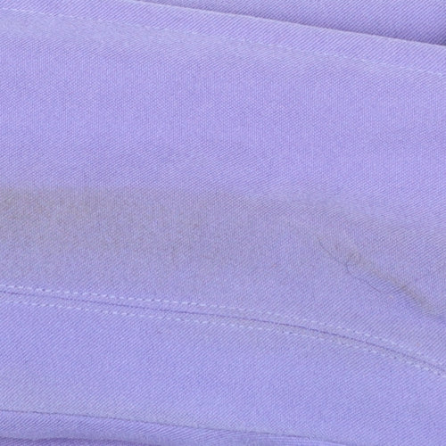 Susan Graver Women Purple Button-Up Long Sleeve Shirt 2XL