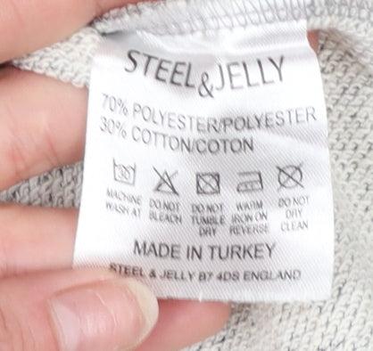 Steel & Jelly Men's Grey Knit Crew Neck Pullover Sweatshirt Size M