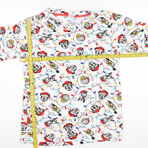 Tu Disney Womens White Christmas Nightshirt Size 10 Long Sleeve Fleece