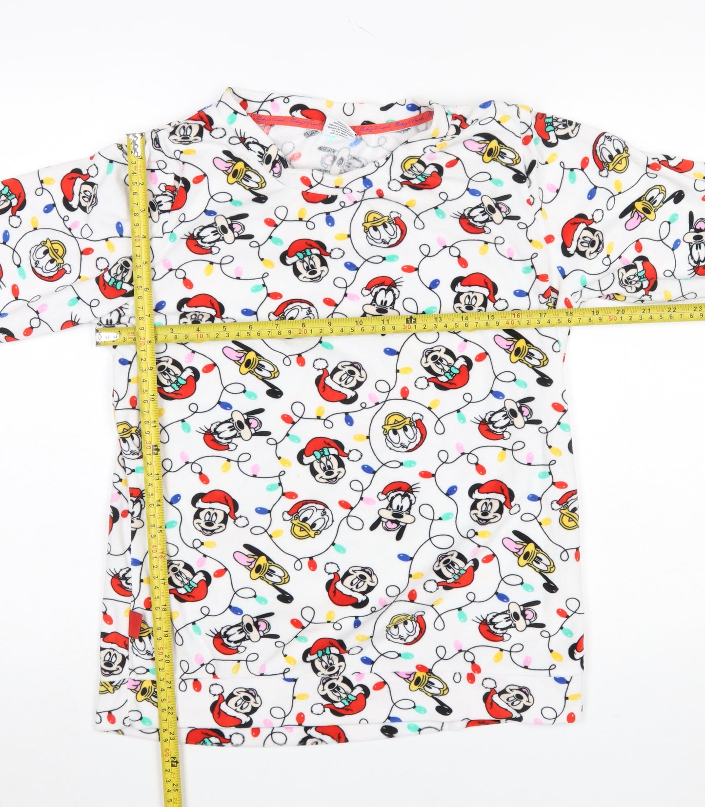 Tu Disney Womens White Christmas Nightshirt Size 10 Long Sleeve Fleece