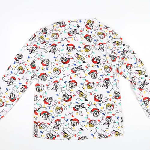Tu Disney Womens White Christmas Nightshirt Size 10 Long Sleeve Fleece