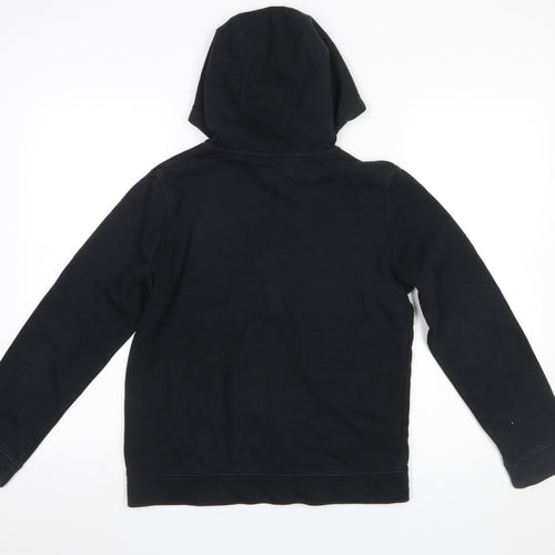 Nike Boys Black Full Zip Hoodie L 147–158cm Cotton Blend Logo Hooded Sweatshirt