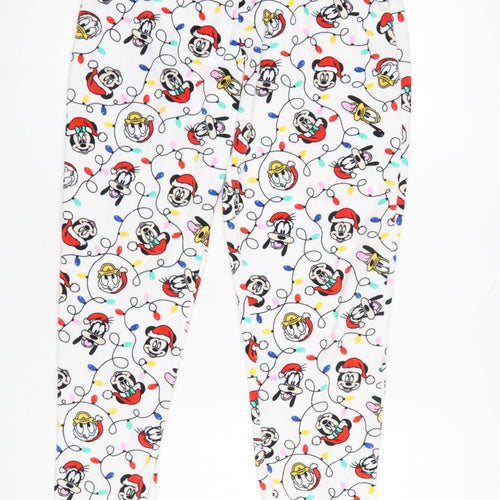 Tu Disney Women White Christmas Pyjama Pants Size 10 Fleece