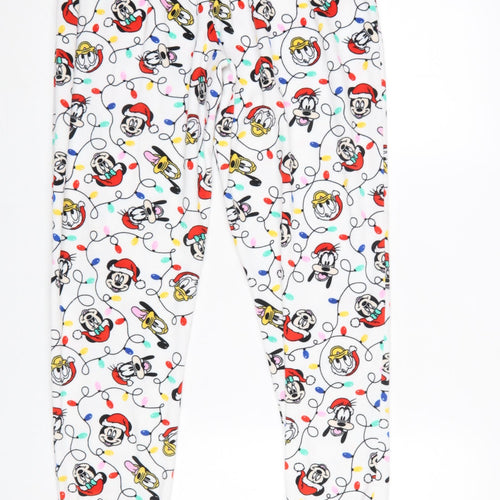 Tu Disney Women White Christmas Pyjama Pants Size 10 Fleece