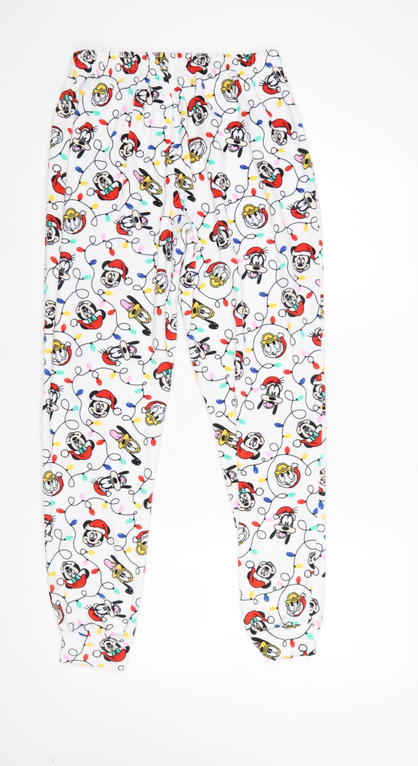 Tu Disney Women White Christmas Pyjama Pants Size 10 Fleece
