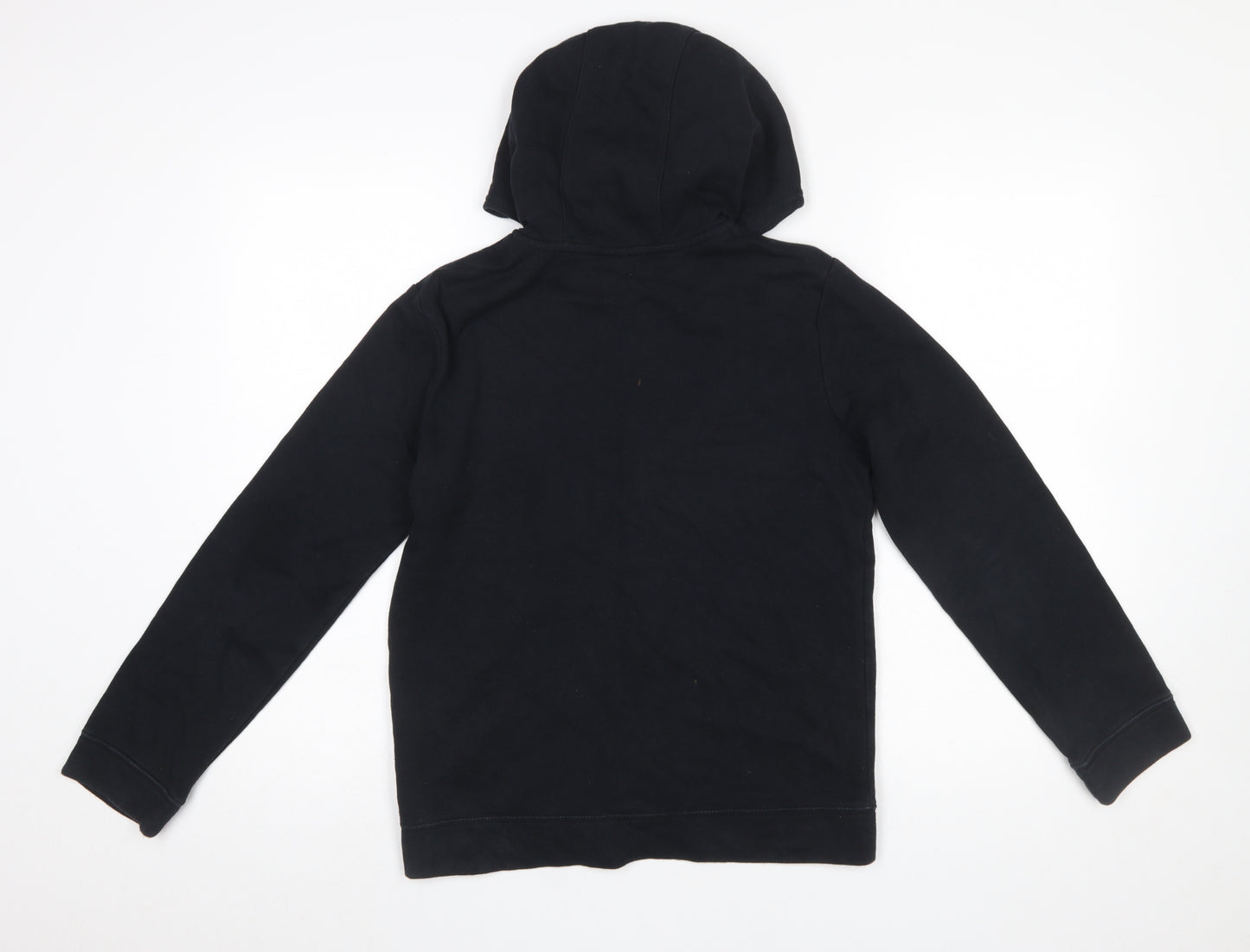Nike Boys Black Full Zip Hoodie Size 158cm Fleece Cotton Blend