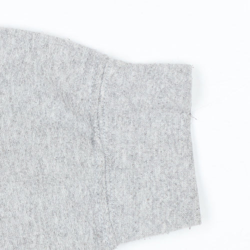 Topshop Women's Grey Medium Pullover Sweatshirt with Embroidered Logo