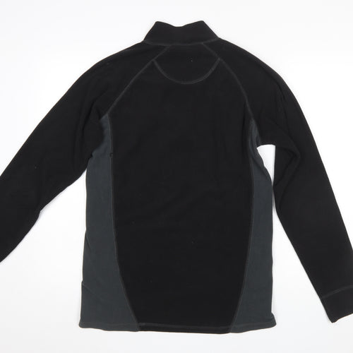Trespass Mens Black Fleece 1/4 Zip Pullover Sweatshirt Size M