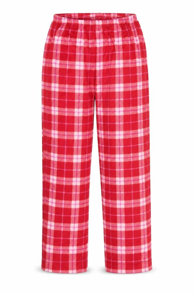 Marks and Spencer Womens Red Mix Check Pyjama Pants Small Flannel Warm Lounge Bottoms