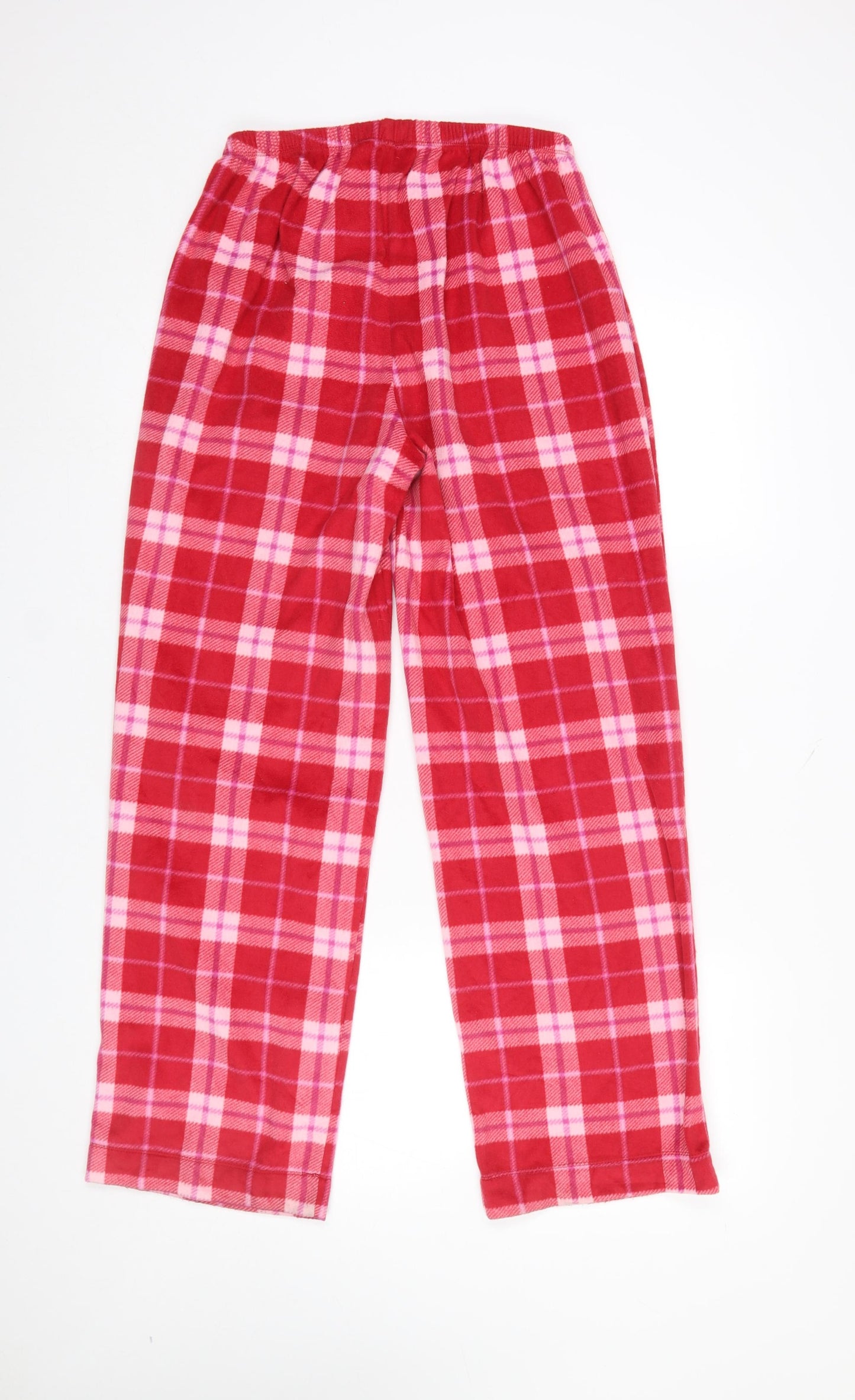 Marks and Spencer Womens Red Mix Check Pyjama Pants Small Flannel Warm Lounge Bottoms