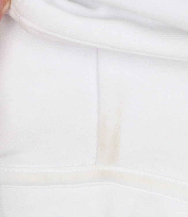 Jack & Jones Mens White Hoodie Medium Pullover Logo Design