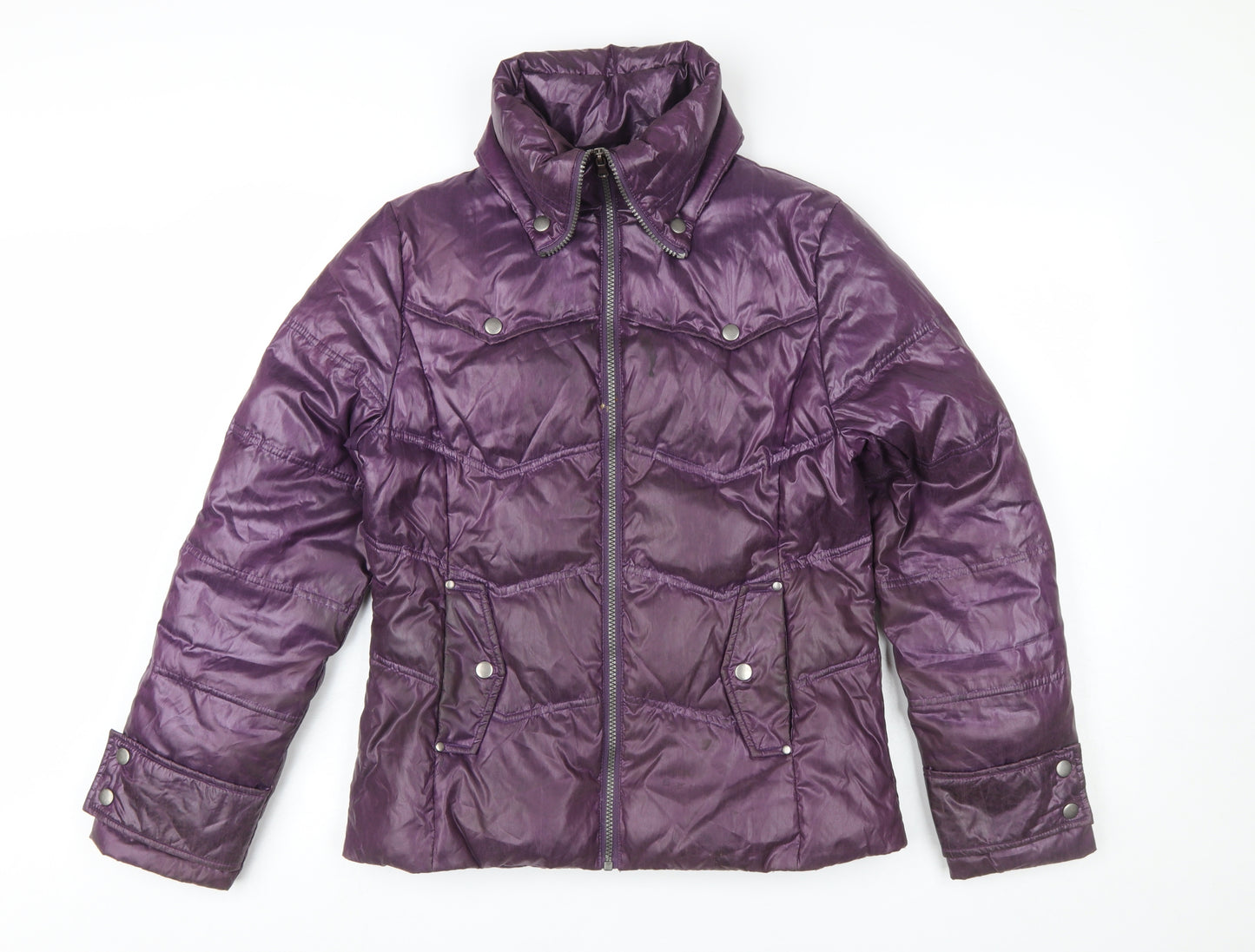 COCORO Women’s Purple Short Puffer Jacket Size 10 Polyester Lined