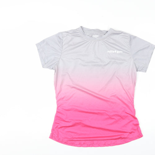 Millie & Gym Women’s Pink Ombre Activewear T-Shirt Size M
