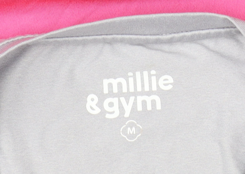 Millie & Gym Women’s Pink Ombre Activewear T-Shirt Size M