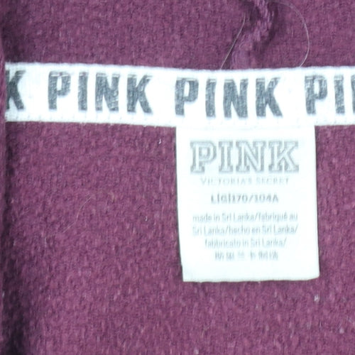 Victoria's Secret PINK Womens Burgundy Pullover Sweatshirt L Cotton Blend