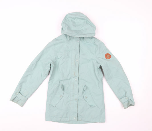 Gelert Girls Blue Hooded Parka Coat 7-8 Years Waterproof Lined Jacket