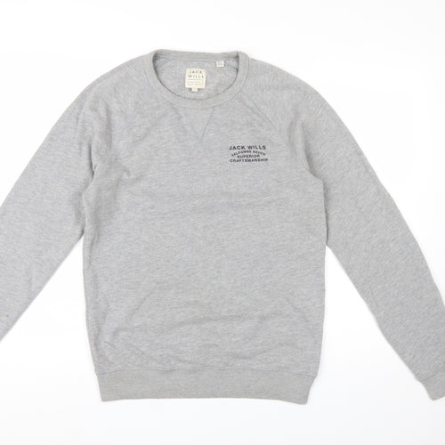 Jack Wills Men's Grey Small Pullover Crew Neck Sweatshirt