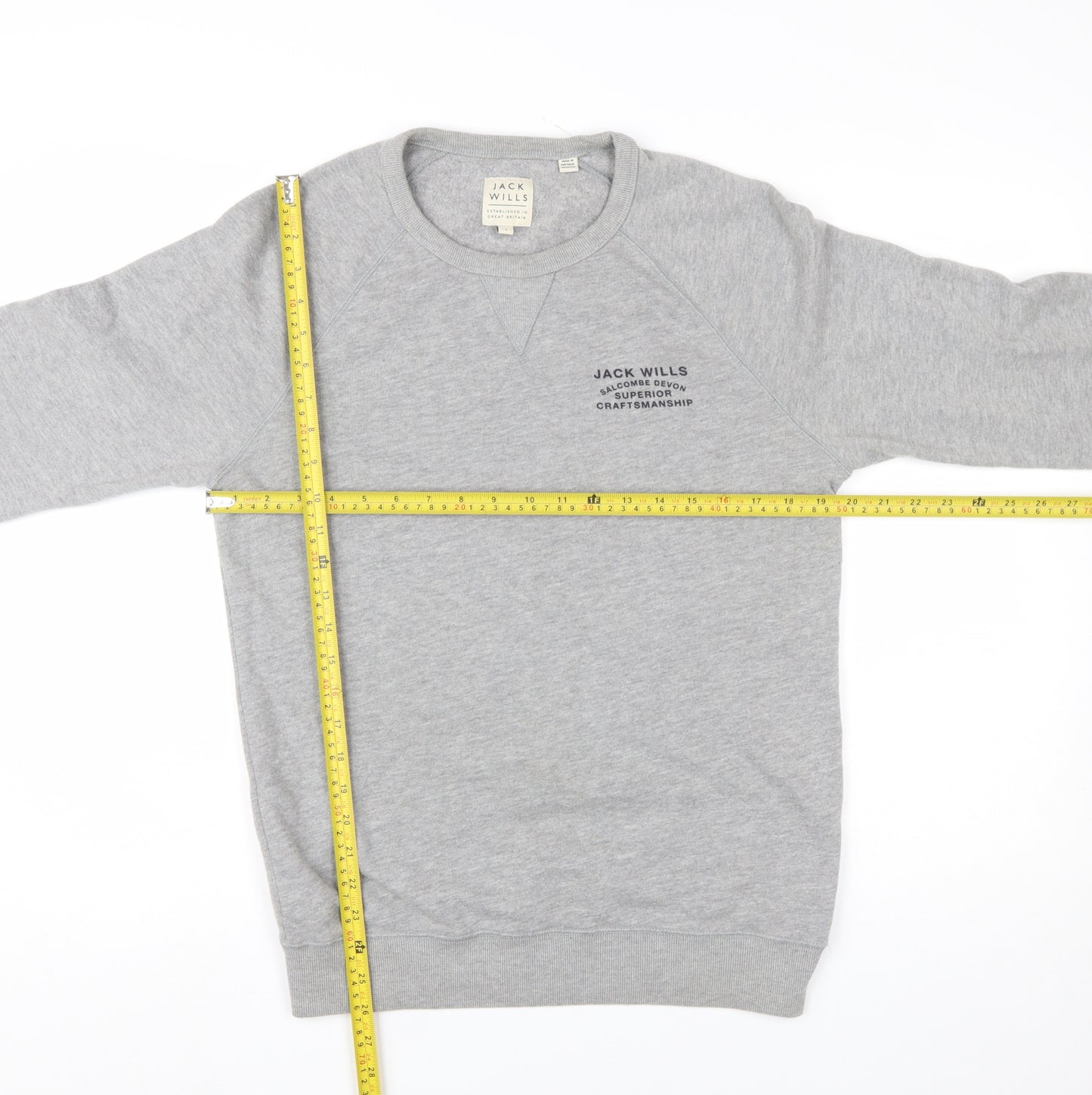 Jack Wills Men's Grey Small Pullover Crew Neck Sweatshirt