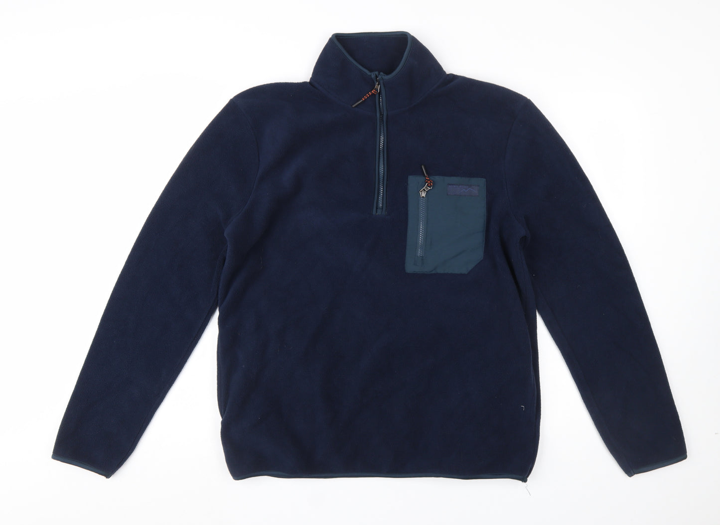 Nutmeg Men Blue Fleece 1/4 Zip Pullover Sweatshirt M Regular Fit