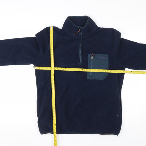 Nutmeg Men Blue Fleece 1/4 Zip Pullover Sweatshirt M Regular Fit