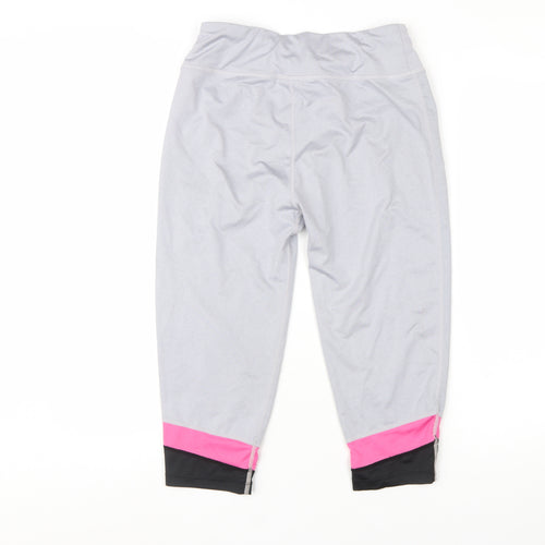 Millie & Gym Women Grey Capri Leggings S Moisture Wicking Activewear