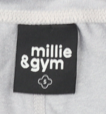 Millie & Gym Women Grey Capri Leggings S Moisture Wicking Activewear