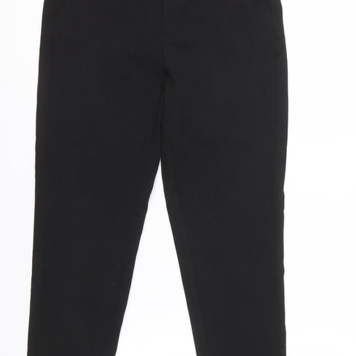 Zara Women Black XS Tapered Trousers Polyester Blend Workwear