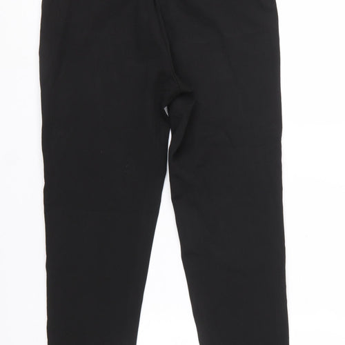 Zara Women Black XS Tapered Trousers Polyester Blend Workwear