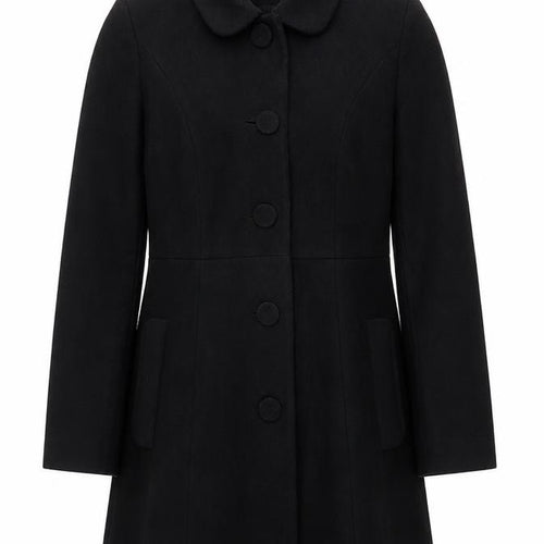 Miss Selfridge Women’s Black Petite Wool Blend Coat UK 10 Classic Buttoned