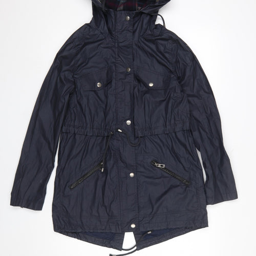 Atmosphere Women's Blue Hooded Parka Jacket Size 6 Regular