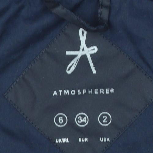 Atmosphere Women's Blue Hooded Parka Jacket Size 6 Regular