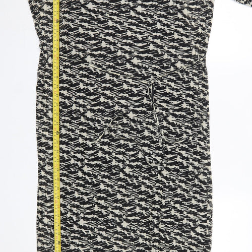 Marks and Spencer Women’s Black Geometric Wrap Midi Dress Size 16
