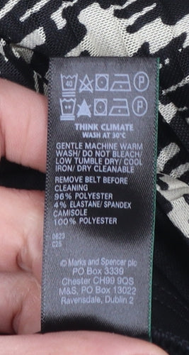 Marks and Spencer Women’s Black Geometric Wrap Midi Dress Size 16