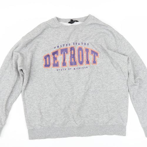 New Look Mens Grey Detroit Graphic Print Sweatshirt Size S