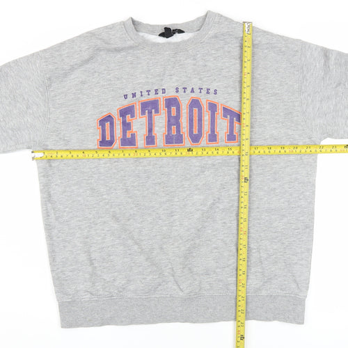 New Look Mens Grey Detroit Graphic Print Sweatshirt Size S