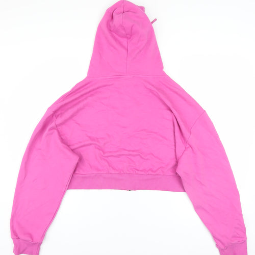 F&F Womens Pink Cropped Hooded Full Zip Activewear Jacket Size 16