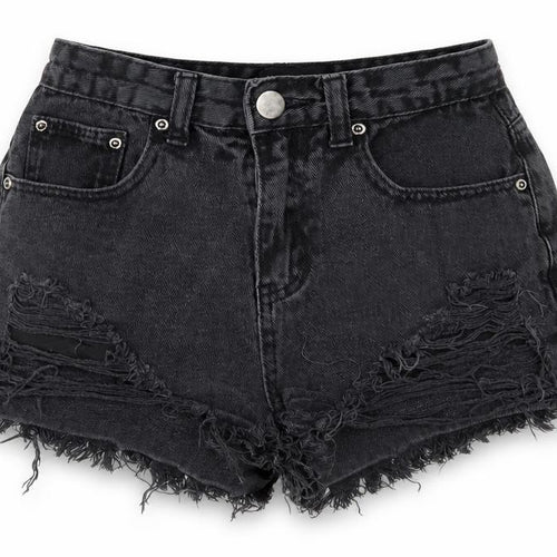 PrettyLittleThing Women’s Black Denim Cut-Off Shorts Size 6