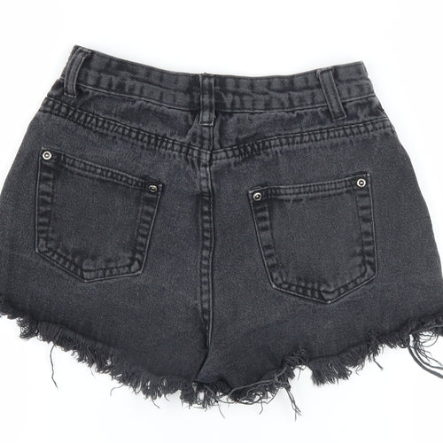 PrettyLittleThing Women’s Black Denim Cut-Off Shorts Size 6