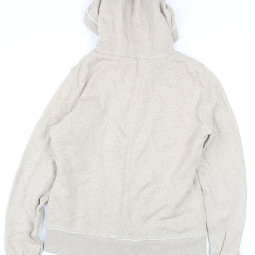 H&M L.O.G.G Women Beige Hooded Full Zip Cotton Jacket Size 14