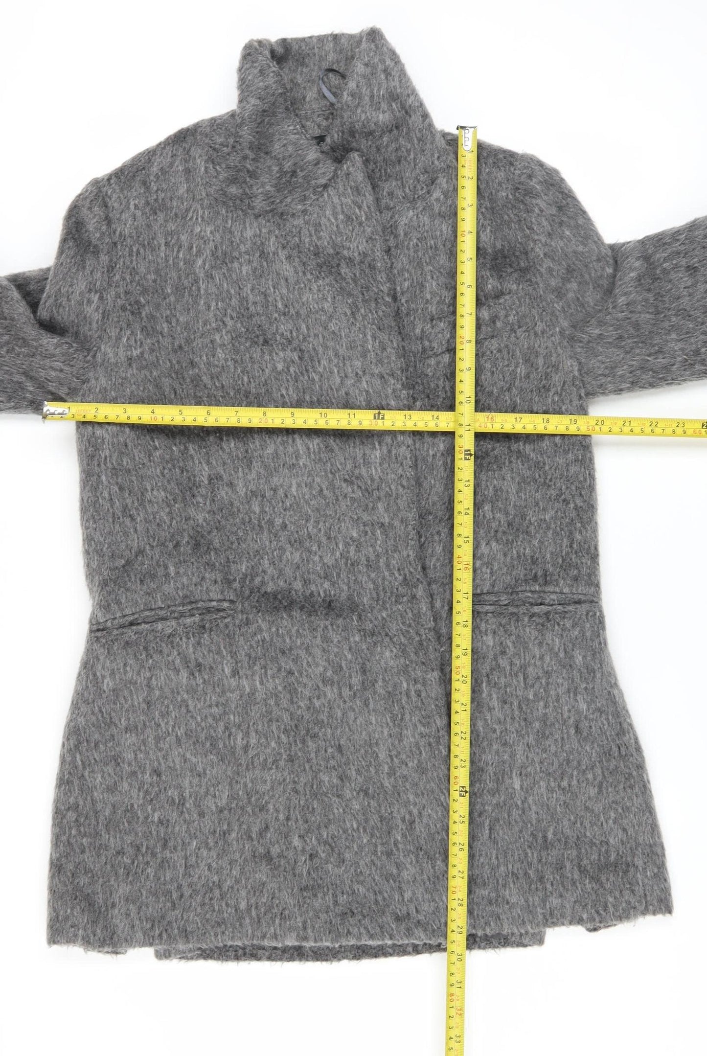 F&F Women’s Grey Wool Blend Mid-Length Overcoat XS