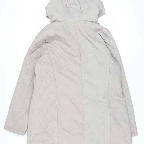 Marisota Women’s Grey Quilted Hooded Long Coat Size 18