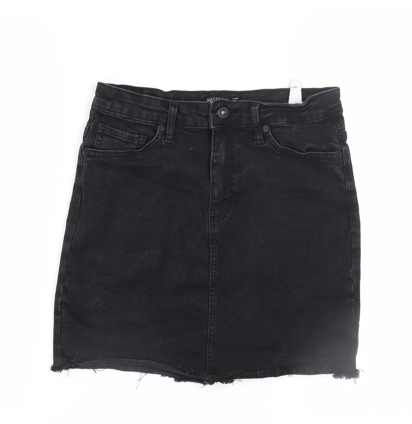 Nasty Gal Women’s Black Denim High Rise Mini Skirt Size 8