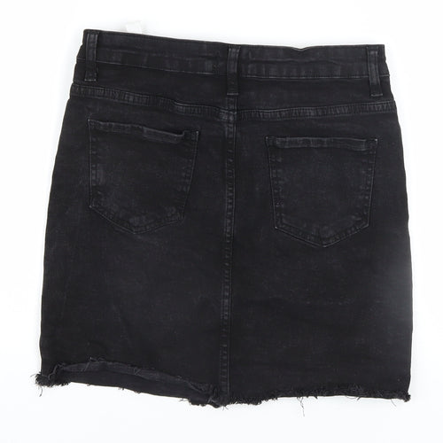 Nasty Gal Women’s Black Denim High Rise Mini Skirt Size 8