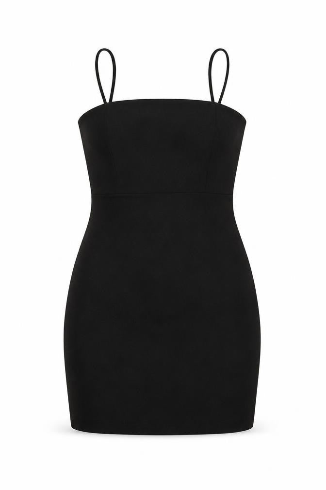 Front view of Even & Odd Women's Black XS Bodycon Short Dress
