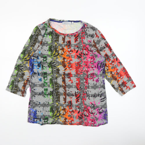 Bicalla Women’s Multicoloured Viscose Tunic Blouse M 3/4 Sleeve Jersey Top