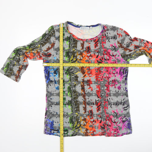 Bicalla Women’s Multicoloured Viscose Tunic Blouse M 3/4 Sleeve Jersey Top