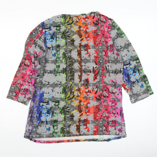 Bicalla Women’s Multicoloured Viscose Tunic Blouse M 3/4 Sleeve Jersey Top
