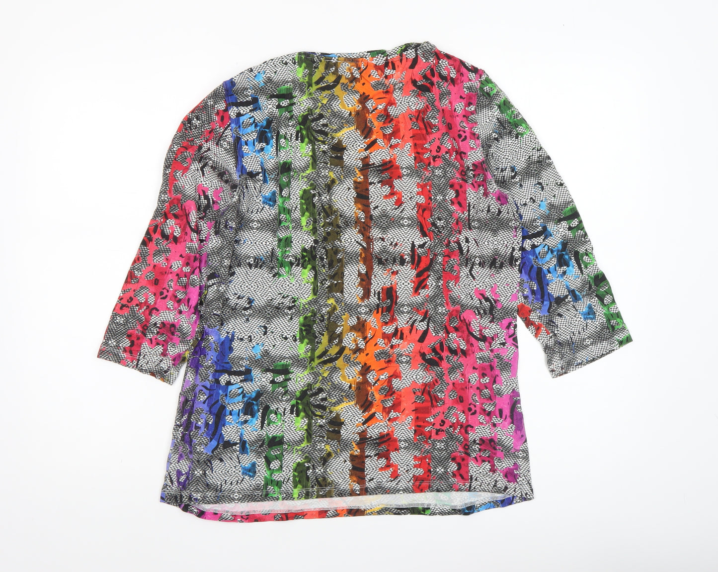 Bicalla Women’s Multicoloured Viscose Tunic Blouse M 3/4 Sleeve Jersey Top