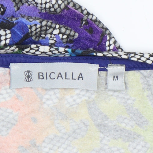 Bicalla Women’s Multicoloured Viscose Tunic Blouse M 3/4 Sleeve Jersey Top