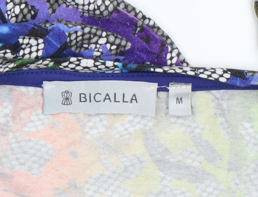 Bicalla Women’s Multicoloured Viscose Tunic Blouse M 3/4 Sleeve Jersey Top